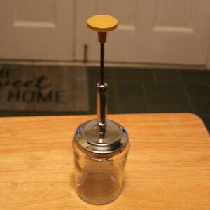 Vintage Acme Glass Food & Nut Chopper Steel Blades 1.5Cup